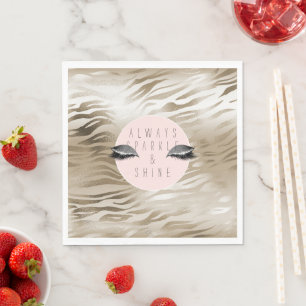 Gold Zebra print glitzy Silver Sparkle Eyes Servet