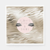 Gold Zebra print glitzy Silver Sparkle Eyes Servet (Voorkant)