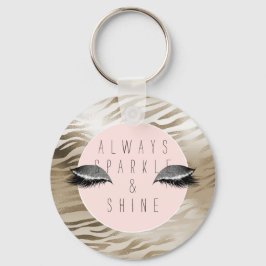 Gold Zebra print glitzy Silver Sparkle Eyes Sleutelhanger