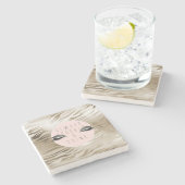 Gold Zebra print glitzy Silver Sparkle Eyes Stenen Onderzetter (Zijkant)