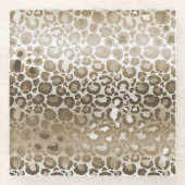 Gold Zebra Print Ombre Glazen Onderzetter (Voorkant)