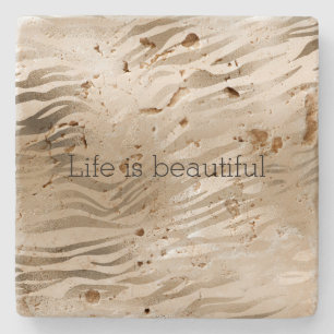 Gold Zebra Print Ombre Stenen Onderzetter