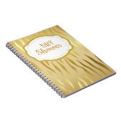 Gold Zebra Print Sparkle Baby shower Notitieboek (Rechterzijde)