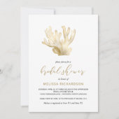 Gold Zee Coral Black White Beach Vrijgezellenfeest Kaart (Voorkant)