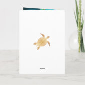 Gold Zee Turlen Blauwgroen inkt | Aangepaste verja Kaart (Achterkant)