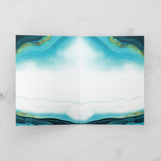 Gold Zee Turlen Blauwgroen inkt | Aangepaste verja Kaart (Binnen)