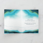 Gold Zee Turlen Blauwgroen inkt | Aangepaste verja Kaart (Binnen)