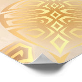 Gold Zee Turtles Beach Wedding Seding Chart Poster (Hoek)