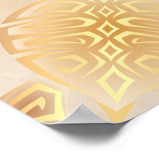 Gold Zee Turtles Beach Wedding Seding Chart Poster (Hoek)