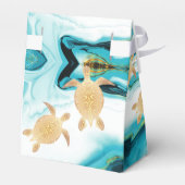Gold Zee Turtles Coastal Custom Birthday Voeg naam Bedankdoosjes (Achterkant)