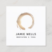 Gold Zen Enso Yoga en Meditation Teacher Vierkante Visitekaartje (Voorkant)