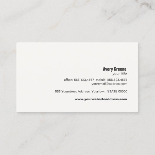 Gold Zen Tree Holistic en Alternative Health Visitekaartje (Achterkant)