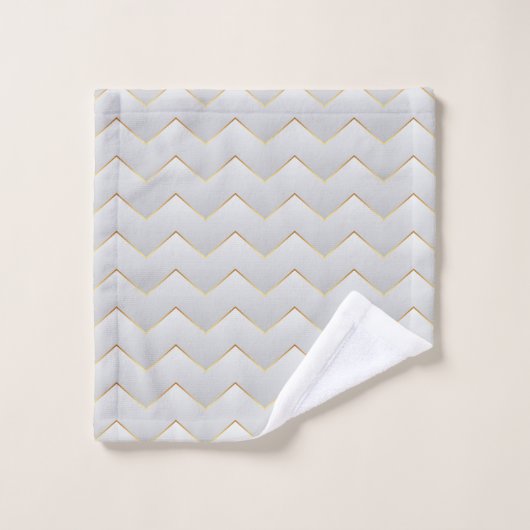 Gold Zig Zag Chevron Bad Handdoek (Wasdoekje)