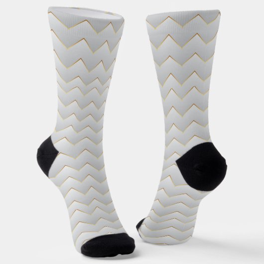 Gold Zig Zag Chevron Sokken (Gebogen)