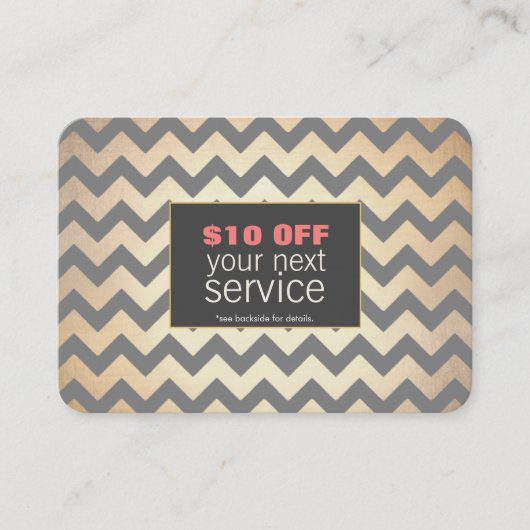 Gold Zig Zags Hair Salon en Spa Discount Coupon (Voorkant)