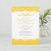 Gold Zigzag Bridal Shower Invitations Kaart (Staand voorkant)