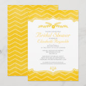 Gold Zigzag Bridal Shower Invitations Kaart (Voorkant / Achterkant)
