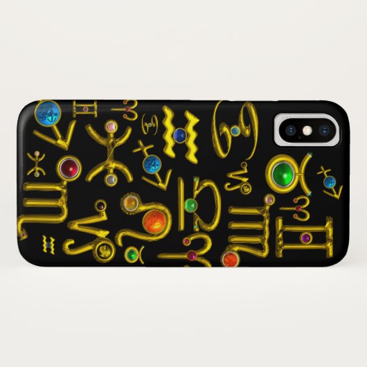 GOLD ZODIAC BIRTHDAY JEWELS, GEMSTONES, ASTROLOGIE Case-Mate iPhone CASE (Achterkant (horizontaal))