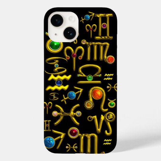 GOLD ZODIAC BIRTHDAY JEWELS, GEMSTONES, ASTROLOGIE Case-Mate iPhone CASE (Achterkant)