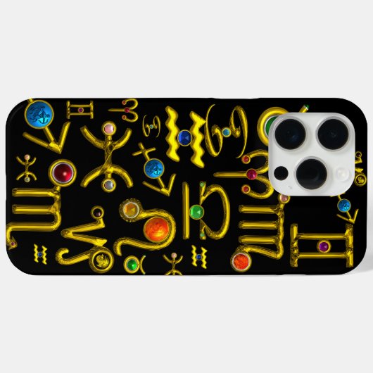 GOLD ZODIAC BIRTHDAY JEWELS, GEMSTONES, ASTROLOGIE Case-Mate iPhone CASE (Achterkant (horizontaal))
