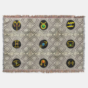 GOLD ZODIAC BIRTHDAY JEWELS, GEMSTONES, ASTROLOGIE DEKEN