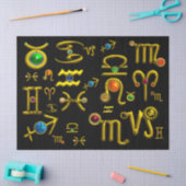 GOLD ZODIAC BIRTHDAY JEWELS, GEMSTONES, ASTROLOGIE TISSUEPAPIER (Craft)