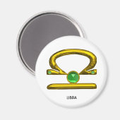 GOLD ZODIAC BIRTHDAY SIGNS LIBRA MAGNEET (Voorkant / Achterkant)