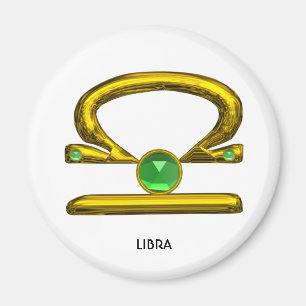 GOLD ZODIAC BIRTHDAY SIGNS LIBRA MAGNEET