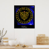 GOLD ZODIAC CHART, ASTRAL HEART, CELTISCHE KNOPEN POSTER (Keuken)