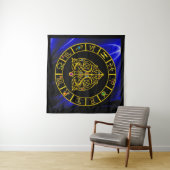 GOLD ZODIAC CHART, ASTRAL HEART, CELTISCHE KNOPEN WANDKLEED (In situ)