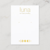 Gold Zodiac Moon Phase White Earling Display Busi Visitekaartje (Voorkant)