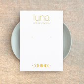 Gold Zodiac Moon Phase White Earling Display Busi Visitekaartje