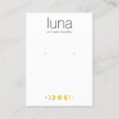Gold Zodiac Moon Phase White Earning Display Visitekaartje (Voorkant)