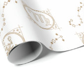 Gold Zodiac Pattern: Schorpioen Cadeaupapier (Rol Hoek)