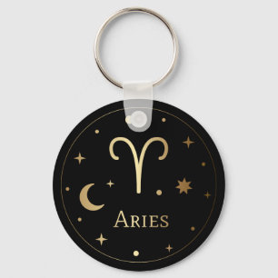 Gold Zodiac Sign/Aries Sleutelhanger