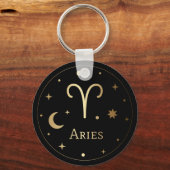 Gold Zodiac Sign/Aries Sleutelhanger (Voorkant)