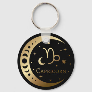 Gold Zodiac Sign/Capricorn Sleutelhanger