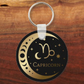Gold Zodiac Sign/Capricorn Sleutelhanger (Voorkant)