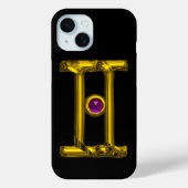 GOLD ZODIAC SIGN GEMINI Paarse Alexandriet Case-Mate iPhone Case (Achterkant)