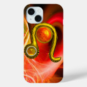 GOLD ZODIAC SIGN LEO Red Yellow Fractal Swirls Case-Mate iPhone Case (Achterkant)