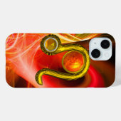 GOLD ZODIAC SIGN LEO Red Yellow Fractal Swirls Case-Mate iPhone Case (Achterkant (horizontaal))