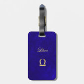 Gold Zodiac Sign Libra Bagagelabel (Achterkant verticaal)