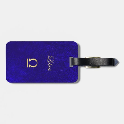 Gold Zodiac Sign Libra Bagagelabel (Achterkant horizontaal)