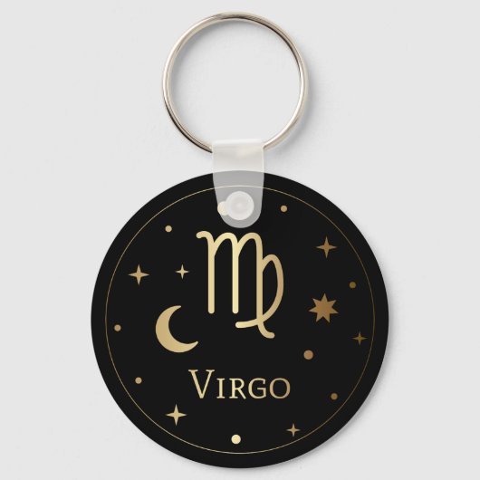Gold Zodiac Sign/Virgo Sleutelhanger (Voorkant)