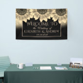 Gold, zonnebloemen, Glitter Wedding Banner (Beurs)