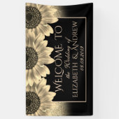 Gold, zonnebloemen, Glitter Wedding Banner (Verticaal)