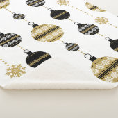 Gold/zwart/wit kerstpatroon sherpa deken (3/4)