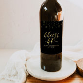 Gold & zwarte Cheers 60e verjaardag Wijn Etiket