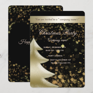 Gold/zwarte luxe kerstfeestdag kaart