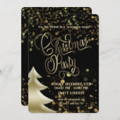 Gold/zwarte luxe kerstfeestdag kaart (Voorkant / Achterkant)
